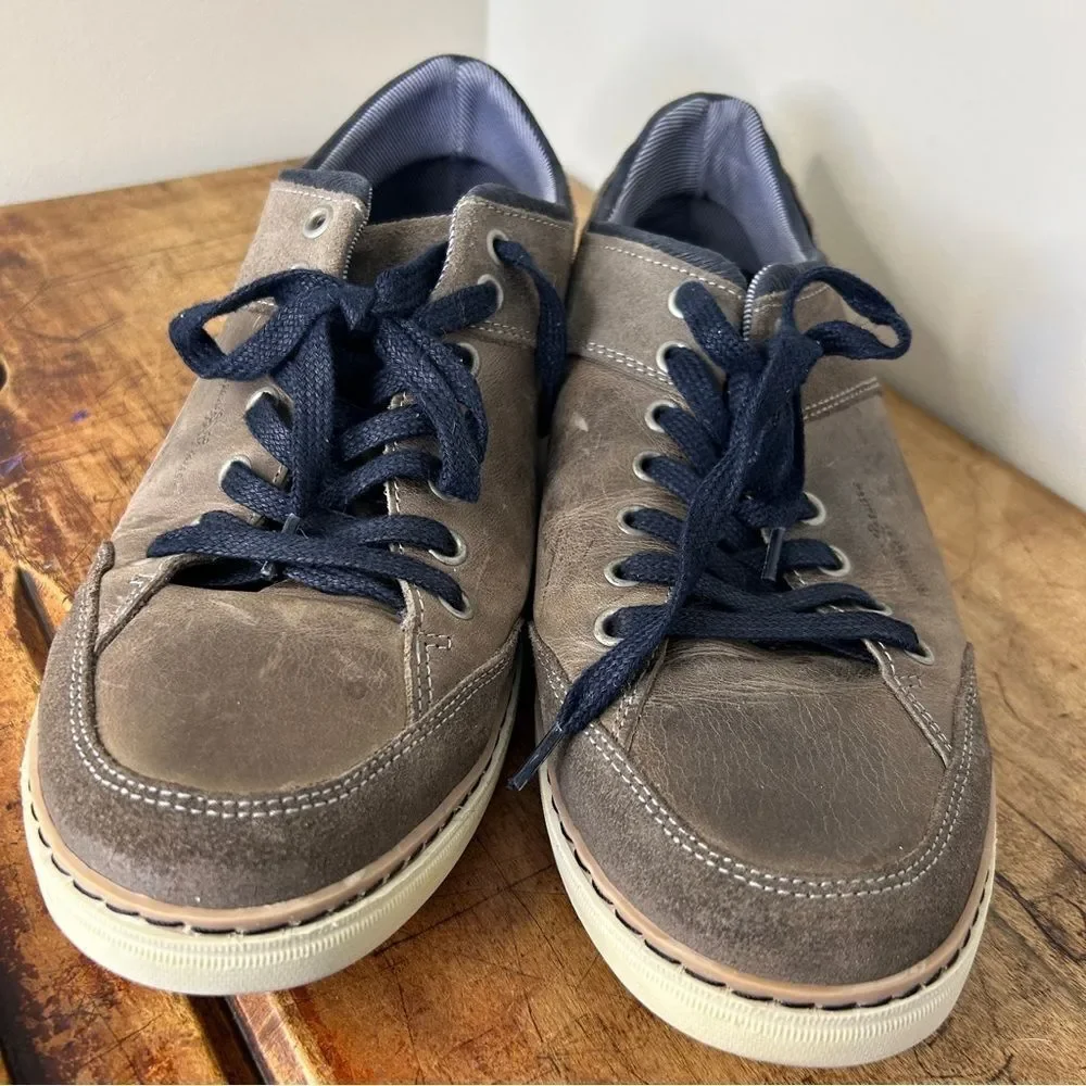 Bullboxer Brown Leather Low Top Lace Up Sneakers Men's 11 good preworn condition